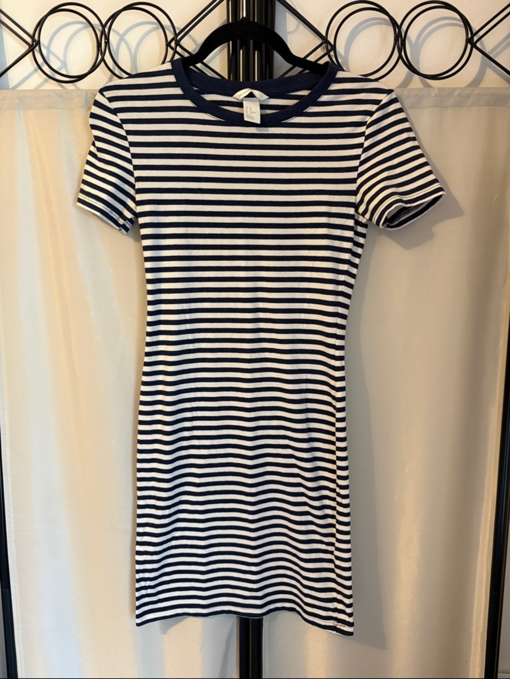 H&M Navy and White Striped Mini Dress
